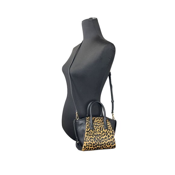 NEW Michael Kors Avril XS Black Cheetah Satchel Crossbody Cheetah Leather Purse - Picture 3 of 6
